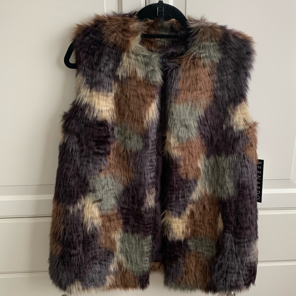 Faux fur multi colored vest